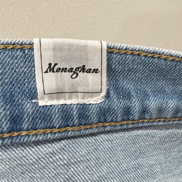 Frank & Eileen Monaghan Button Fly High Rise Raw Hem Straight Leg Mom Jeans 28 - Picture 13 of 15